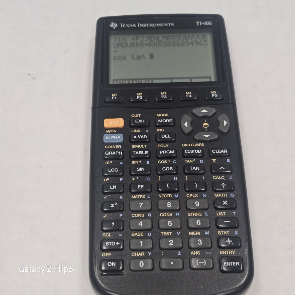Texas Instruments TI-86 Graphing Calculator Black Engineering Calculus Tested